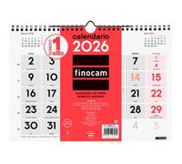 Finocam Calendario de Pared Números Grandes M-300x210 mm Mv Neutro 2026