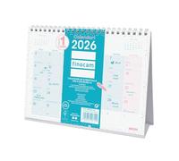 Finocam - Calendario de sobremesa 2026 Mes Vista Enero - Diciembre (12 meses) | Calendario 2026 | Planificador mensual Trendy Chic Turquesa - Catalán