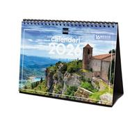 Finocam - Calendario de sobremesa 2026 Mes Vista Enero - Diciembre 2026 + Sep.- Dic. 2025 (4 meses) reducidos | Calendario 2026 | Imágenes Pueblos con encanto - Catalán