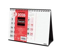 Finocam - Calendario de Sobremesa Números Grandes 2026 Mes Vista Enero - Diciembre (12 meses) | Calendario 2026 | Planificador mensual Neutro Catalán