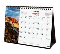 Finocam Calendario Escritorio S-210x150 mm Maravillas Del Mundo 2026 Con Imágenes y Espacio para Anotaciones