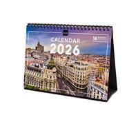 Finocam - Calendario Imágenes de Sobremesa Internacional 2026 Madrid Enero 2026 - Diciembre 2026 (12 meses) + Sep.-Dic. 2025 (4 meses) reducidos Internacional My vista S - 210 x 150 mm