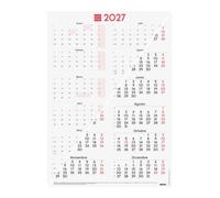 Finocam Calendario Póster Mixto 2027 | Año Vista | Neutro · Idioma: Español - Calendario anual - Planificación y Organización