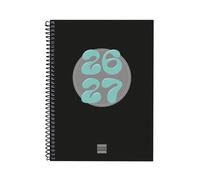 Finocam Agenda escolar Cool Curso 2026-2027 Semana vista horizontal Negro Español