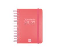 Agenda Escolar (2026-27) Finocam Cosmo Wire-O Tapa Extradura D/P 8º 120X169 Con Goma Rojo