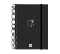 Finocam espir agenda escolar 26/27 - 1 dia por pagina - formato e10 - 155x212mm - tapas de polipropileno - papel de 70g/m2 - espiral metalica - esquinas microperforadas - color negro