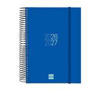 Finocam espir agenda escolar 26/27 - 1 dia por pagina - formato e10 - 155x212mm - tapas de polipropileno - papel de 70g/m2 - espiral metalica - esquinas microperforadas - color azul