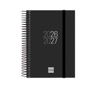 Finocam Agenda Espir para Estudiantes Espiral E8 120x171 mm 1Dp Negro Curso 2026-2027