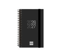 Finocam Agenda Espir para Estudiantes con Espiral E3 79x127 mm Negro Curso 2026-2027