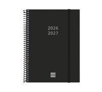 Finocam Agenda espiral 18 meses 2026-2027 - Semana vista horizontal - Negro - Internacional