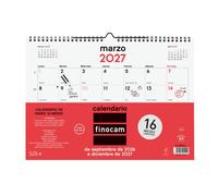 Finocam neutro calendario de pared - 16 meses - mes vista - formato l