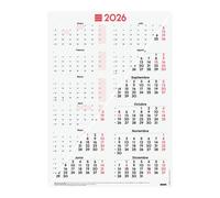 Finocam - Póster Calendario Mixto 2026 Neutro Enero 2026 - Diciembre 2026 (12 meses) Español Year view 485 x 680 mm