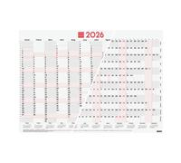 Finocam - Póster Planificador Mixto 2026 Neutro Enero 2026 - Diciembre 2026 (12 meses) Catalán Year view 680 x 485 mm