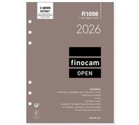 Finocam Recambio Anual Agenda De Anillas Open R1098 1000 155x215 mm 1Dp 2026 para Organización Personal y Profesional