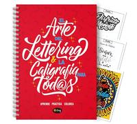 Finoly Cuaderno Lettering Adultos | Libro Aprender a Escribir A4 | Libro Lettering y Caligrafía para Colorear a Mano | Cuaderno Caligrafía y Lettering Principiantes y Avanzados