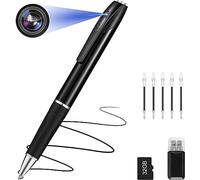 FINSUI Cámaras Espía Oculta Mini HD 1080P 32GB Bolígrafo de cámara de niñera Grabadora de Audio y Video con Detección de Movimiento para Reuniones de Negocios