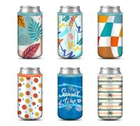 Fintie 6 x 16 oz Fundas Bebidas de Cerveza Reutilizable Funda para Nevera de Neopreno Aisladas para Botellas de Cerveza y Limonadas (500 ml, 6 colores)