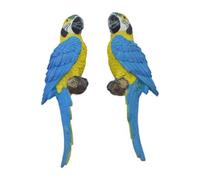 Fiocias 1 Par de Estatuas de Resina con Forma de Loro para Pared, Esculturas Decorativas para Jardín, Aspecto Natural, Adorno Cuidadosamente para Us, Azul