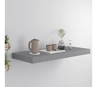 FIRBNUS 60x23,5x3,8 cm Estante Colgante Estante de Exhibición Baldas Sistema de Montaje Invisible Suspendidas de Tablero Estante Flotante de Pared Estanterías Gris MDF Nido de Abeja
