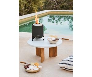 FIRE PIT COMPACT - Brasero De Sobremesa 1.5kW Exterior De Pellets Sin Humo Negro