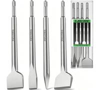 Firecore Juego de 4 Cincels SDS Plus para Quitar Azulejos y Hormigón - Set de Cincel para Martillo Percutor y Taladro, Largo 250 mm (Punta, Anchos 20,50,50 mm)