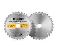 Firecore Juego de hojas de sierra circular 2 piezas, disco de corte 216x30mm ideal para madera, plástico y otros materiales - compatible con sierra sumergible y sierra circular de Bosch y Makita