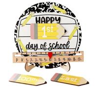 First and Last Day of School Sign - Reusable Wooden Back to School Mileston