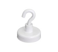 first4magnets Ferrite White Pintado de Pintura Imán Con Gancho M4 Para Refrigerador, Pizarra, Tablón de Anuncios, Archivador O Oficina - 25mm de Diámetro x 38mm de Alto - 4kg - Paquete de 10