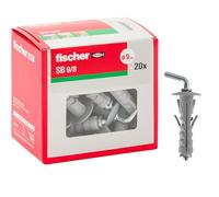 Fischer 20 tacos con gancho corto SB 9, universales con ganchos para fijación en pared y hormigón, 8238