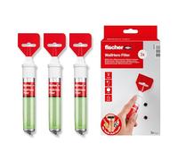 fischer - 3 uds Masilla Repara Paredes con Espátula, lista para el uso, color blanco, repara agujeros y grietas, sin contracción, adecuada para madera, hormigón, yeso, mampostería, etc (3x70ml) 564378