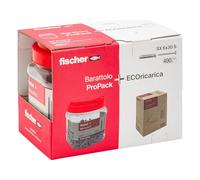 Fischer 400 tacos SX 6 x 30 con tornillo, pack con bote + ECORECARGA