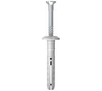 Fischer 514870 Taco de golpe N 8x40/1 P para fijaciones rápidas y sencillas con martillo, con tornillo de seguridad de acero galvanizado en frío, posibilidad de desmontaje caja de 100 uds, Gris