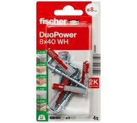 Fischer Juego de tornillo de anclaje y taco 535001 Duopower Blister 4 piezas