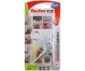 Fischer 535005 tornillo de anclaje y taco 4 pieza(s) juego de enchufes