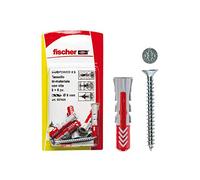 Fischer 537630 - Juego de 4 tacos con tornillo duopower (10 x 50 mm), color gris y rojo