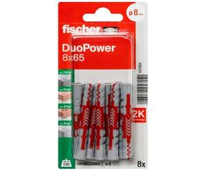 Fischer 537651 Blister Duopower, 8X65, Multicolor