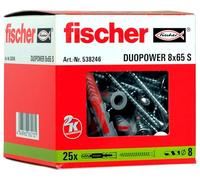 Fischer 538246 Duopower Tacos, 8x65 S, gris/rojo