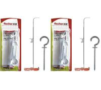 Fischer 540176 - Tacos para cartón yeso Duotec 10 R K con gancho, color gris (Paquete de 2)