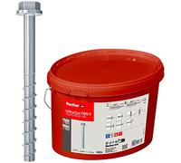 fischer 563926 FBS II 15/5/-US, galvanizado de alto rendimiento, tornillo de hormigón en un práctico cubo, 160 unidades UltraCut, 10 x 70 hexagonal con disco moldeado