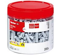 fischer 567921 SX Plus - Enchufe de pared de expansión, 6 mm x 30 mm, lata de 200 enchufes