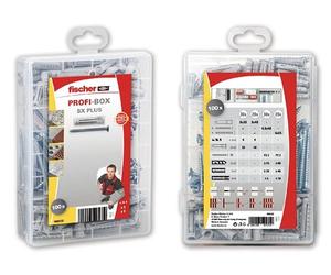 fischer 568732 - Tacos pared para diferentes usos, maletín Profi-box SX Plus 6-8 para fijar lámparas, cuadros, aires acondicionados, (100 unidades)