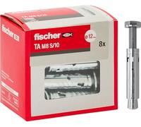 Fischer 8 tacos de acero TA M8 con tornillo de cabeza hexagonal, diámetro del taco 12 mm, pernos de expansión, 71253