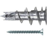 Fischer 90917, Taco para tornillos, Panel de yeso laminado, Placa de yeso, Metal, Plateado, Cruzado, PZ2