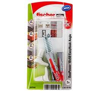 fischer| - blíster con tacos EasyHook DuoPower 10X50 con alcayata y tornillos - colgar cuadros,estanterias. 2ud.