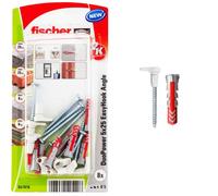 fischer| - blíster con tacos EasyHook DuoPower 5x25 con alcayata y tornillos - colgar cuadros,estanterias. 8ud.