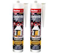 fischer - Cemento Express Barbacoas, Masilla Refractaria Especial para Barbacoas, Color Gris (310 ml) (Paquete de 2)