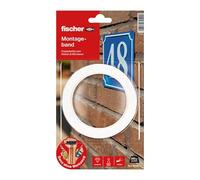 fischer - Cinta adhesiva de montaje de doble cara y fuerte en transparente, fácil de aplicar gracias al revestimiento especial, suspensión sin taladrar, para espejos, imágenes, decoración, ganchos