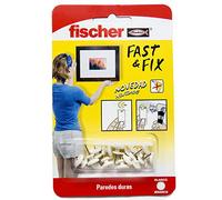 Fischer Colgador Cuadros Fast & Fix – Fija sin agujeros hasta 8 kg, reutilizable, 12 uds Blanco