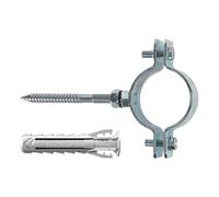 Fischer Collar CPT 1/2" para fijación de tuberías de metal, diámetro de tubos de 19 mm a 22 mm, incluye taco SX Plus 10 y tornillo doble M8, 567672
