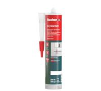 fischer Crystal MS - Adhesivo y sellador para interior y exterior, adhesivo de montaje resistente al agua para uniones elásticas, polímero MS para muchas aplicaciones y sustratos, 290 ml, transparente
